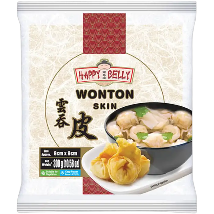 HAPPY BELLY wonton dough 9cm x 9cm 300G