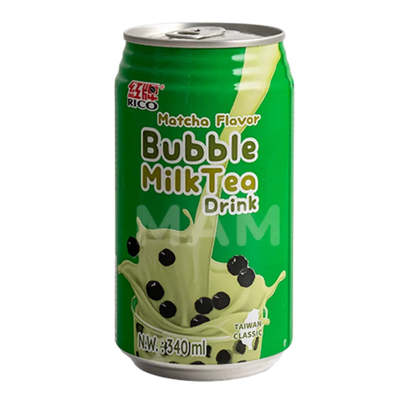 RICO Matcha Flavor Bubble Milk Tea Drink 350ML Dose