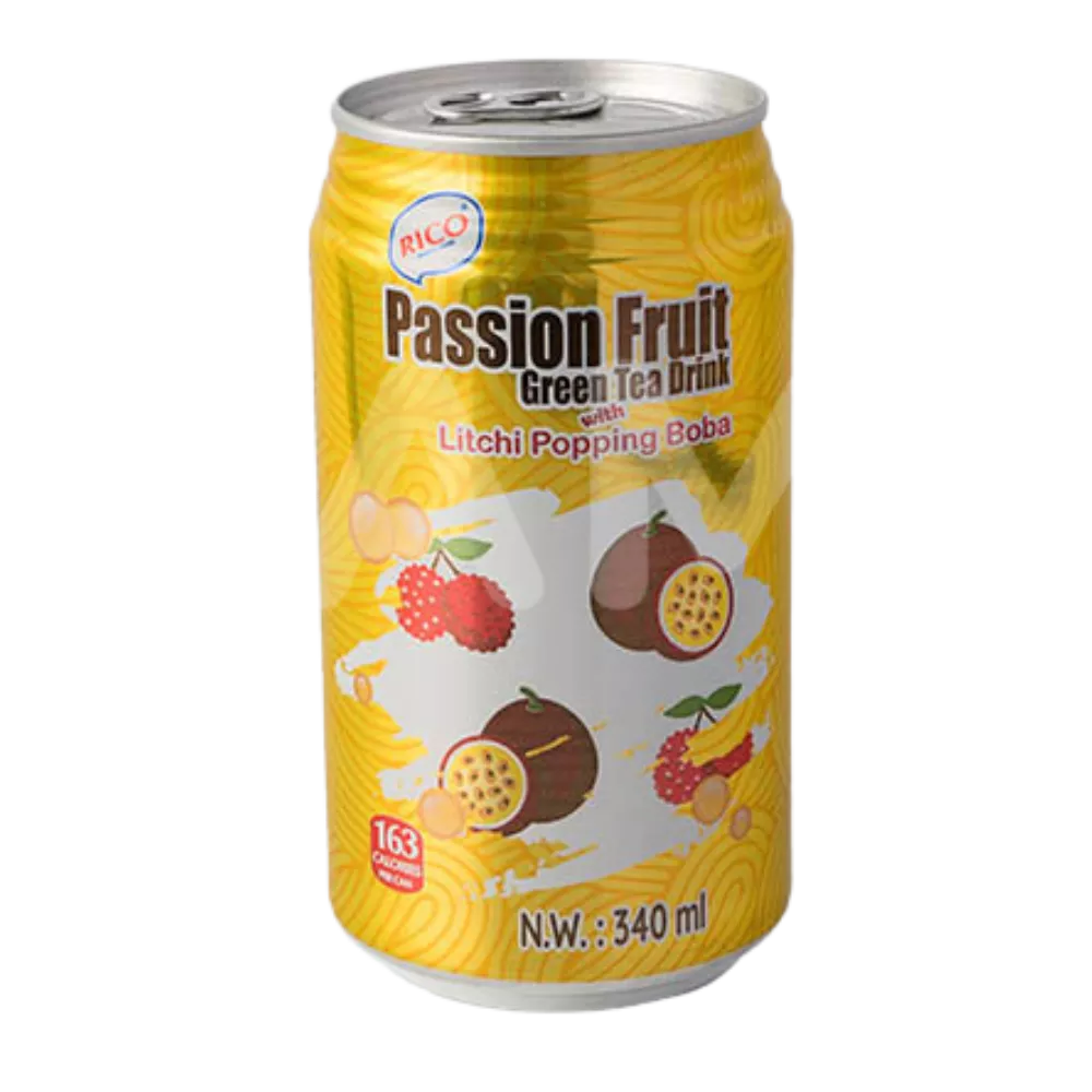 RICO Passionfruit Green Tea w. Popping Boba 340ML