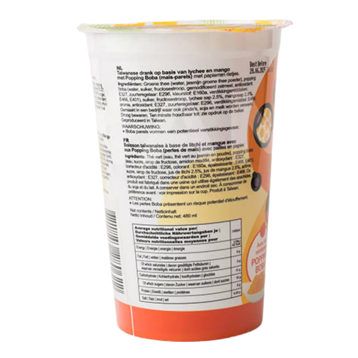 O'S Popping Boba Lychee Mango Einzelpack 480ML