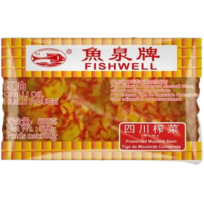 FISH WELL Eingelegter Senfkohl Chilli Öl 500G