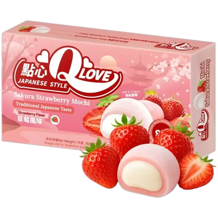 QLove Mini Mochi Sakura Strawberry 80G