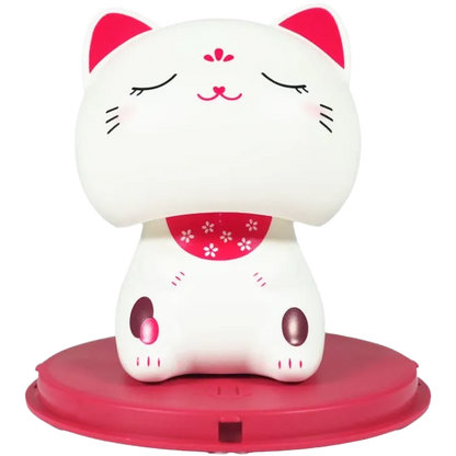 Glückskatze Solar Kawaii close eyes Ø7cm/H9cm