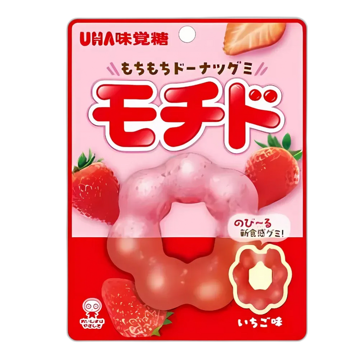 UHA Mikakuto Mochido Erdbeer Gummi 40g – Mochi-inspirierter Erdbeer-Snack