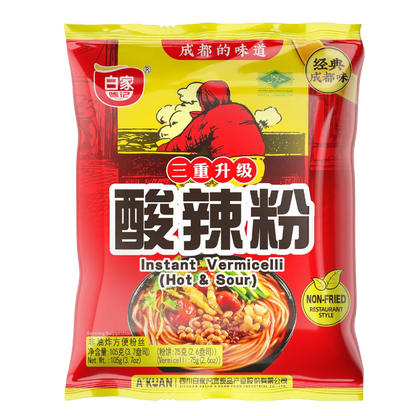 AKUAN Instant Vermicelli Hot&Sour 105G Baijia