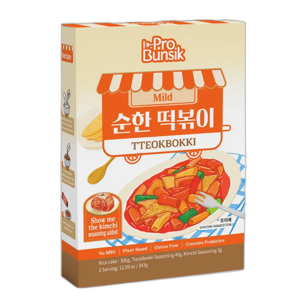 PROBUNSIK Tteokbokki Mild – Koreanisches Reiskuchen-Gericht 343G