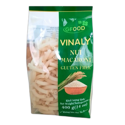 VINALY Glutenfreie Reis Macaroni – Vegane Pasta ohne Gluten | 400g